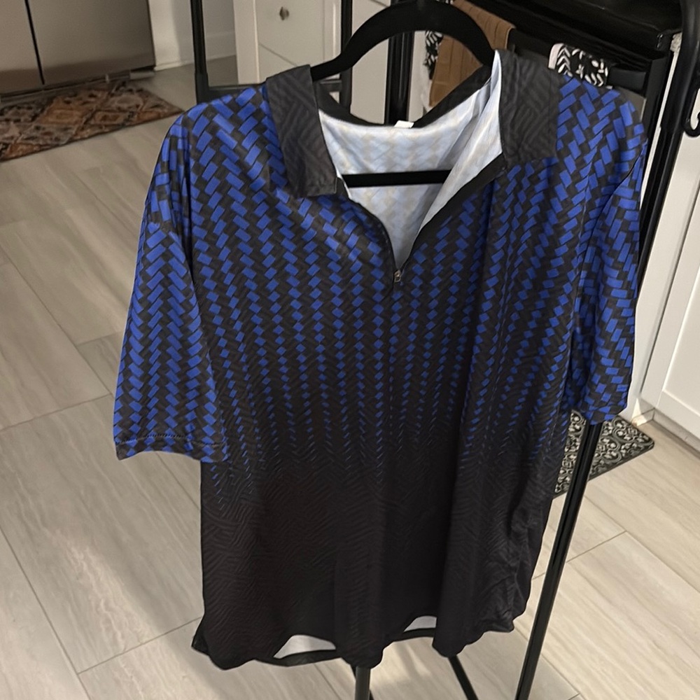 Blue and Black Men's Shirt